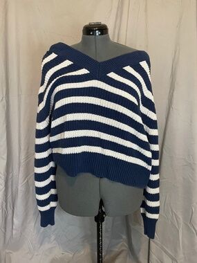Off the shoulder striped sweater